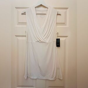 INC International Concepts White Sleeveless Surplice Blouse Size Large NWT